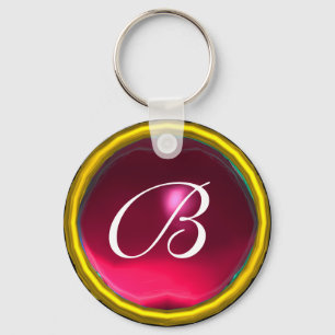 Chaveiro RUBY MONOGRAM, rosa vermelho amarelo