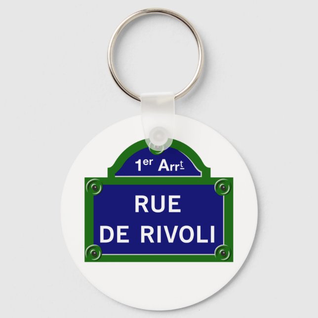 Chaveiro Rue de Rivoli, Paris Street Sign (Frente)