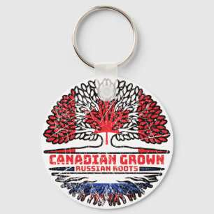 Chaveiro Rússia Canadá Russo Canadá Árvore Bandeira