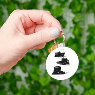 Chaveiro Russo Três Caminhões Negros Vintage Design