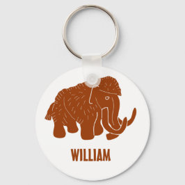 Chaveiro Rust Red Cartoon Wooly Mammoth Personalizado