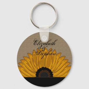 Chaveiro .Rustic Country Burlap Sunflower Wedes Favor