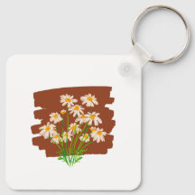 Rustic floral design on brown background