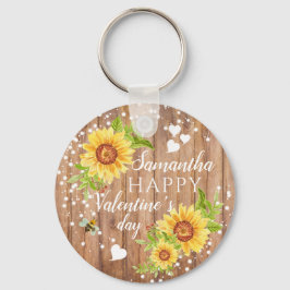 Chaveiro Rustic Happy Namorados Personalizado Floral