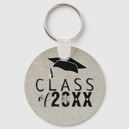 Chaveiro Rustic Modern Black Typography Class of Graduation