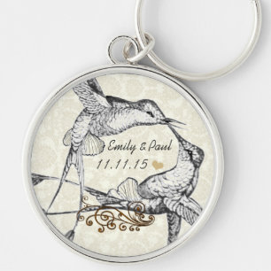 Chaveiro Rustic Romantic Hummingbird Kiss Love BirdWedding