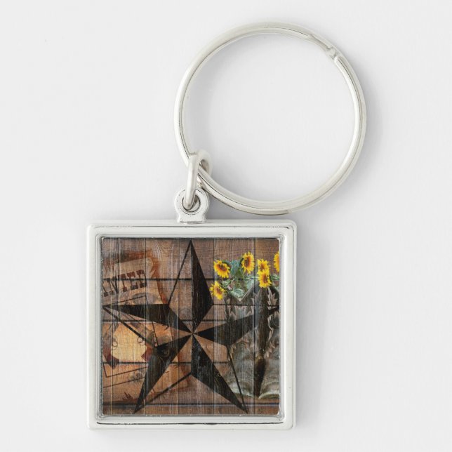 Chaveiro Rustic Texas Star Western Pistola Boots (Frente)