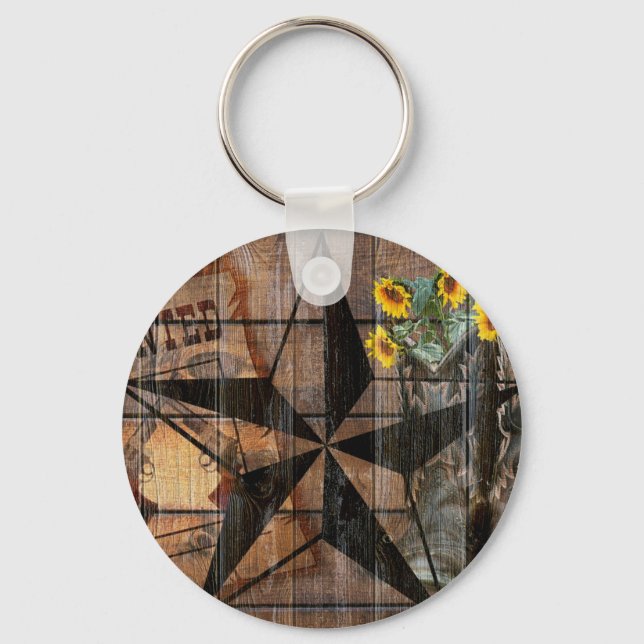 Chaveiro Rustic Texas Star Western Pistola Boots (Frente)