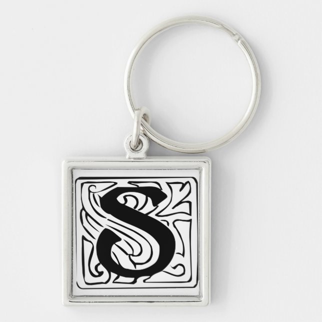 Chaveiro S Monogramm schwarz weiß Schlüsselanhänger (Frente)