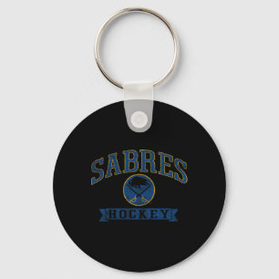 Chaveiro Sabres de Búfalo Hóquei Vintage Branco Licenciado