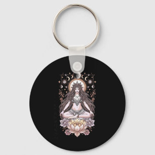 Chaveiro Sacerdotisa de Meditação do Lótus Lunar Fases da L