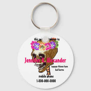 Chaveiro Saco de bagagem de crânio com identificação