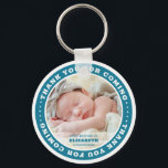 Chaveiro Sacro Batismo Moderno Simples Favor de Foto Person<br><div class="desc">Este design simples e moderno é composto por tipografia de serifa e adiciona uma foto personalizada.</div>