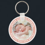 Chaveiro Sacro Batismo Moderno Simples Favor de Foto Person<br><div class="desc">Este design simples e moderno é composto por tipografia de serifa e adiciona uma foto personalizada.</div>