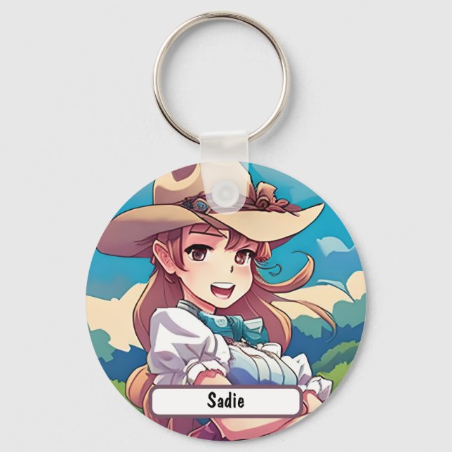 Chaveiro Sadie A Cowgirl, Com O Nome Personalizado! Chaveir (Frente)