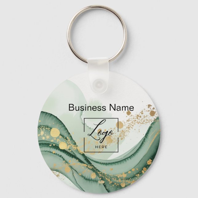 Chaveiro Sage green  marble logo Qr code Employee (Frente)