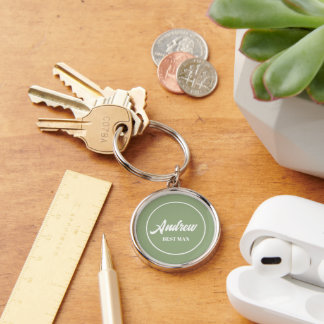 Chaveiro Sage Green Personalizado Melhor Homem De Casamento