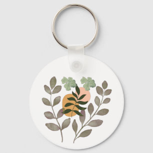 Chaveiro "Sage Harmony Arte Botânica Moderna de Folhas pa