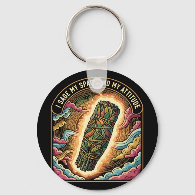 Chaveiro Sage My Space and My Attitude Smudging Cleansing A (Frente)