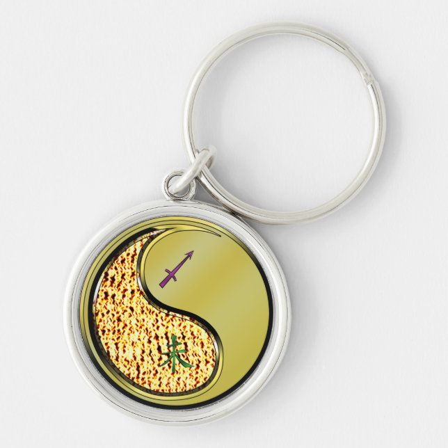 Chaveiro Sagitário e Caprino Metálico (Frente)