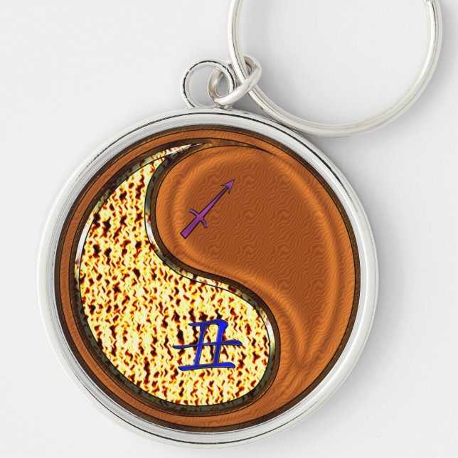 Chaveiro Sagitário e Ox de madeira (Frente)