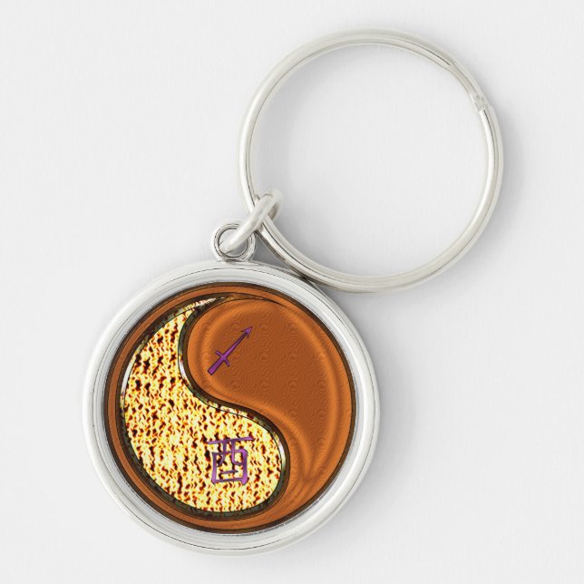 Chaveiro Sagittarius e Galo de Madeira (Frente)