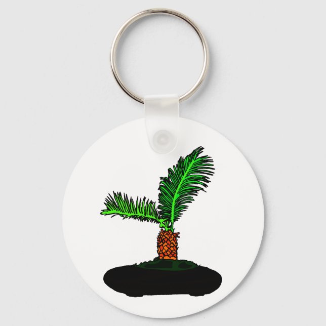Chaveiro Sago Palm Bonsai - Árvore de imagens gráficas (Frente)