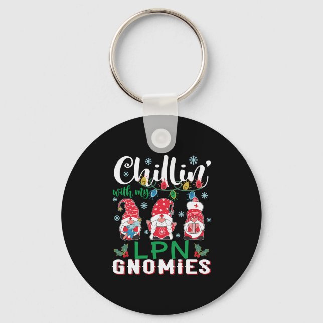Chaveiro Saindo Com Minha Enfermeira Lpn Gnomies Xmas Light (Frente)