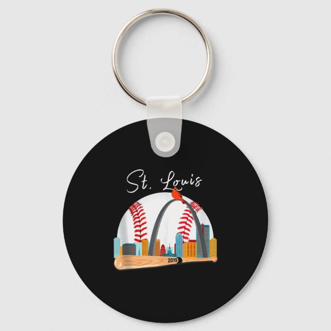 Chaveiro Saint Louis Red Cardinal New Skyline Ball Design T (Frente)