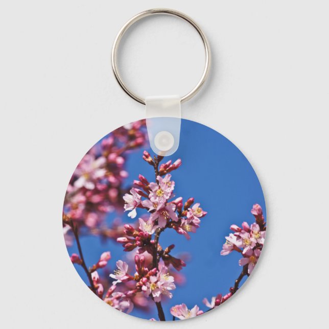 Chaveiro Sakura Flores de Cerejeira Tocando o Azul (Frente)