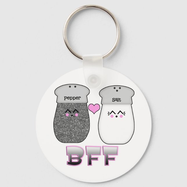Chaveiro Sal e Pimenta Kawaii BFF (Frente)