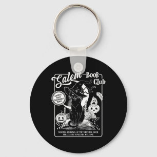 Chaveiro Salem Witch Book Club Bookish Retro Halloween Blac