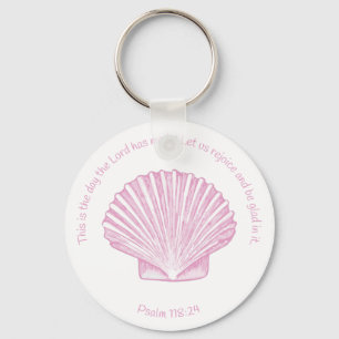 Chaveiro Salm 118:24 Este é o Dia com Seashell