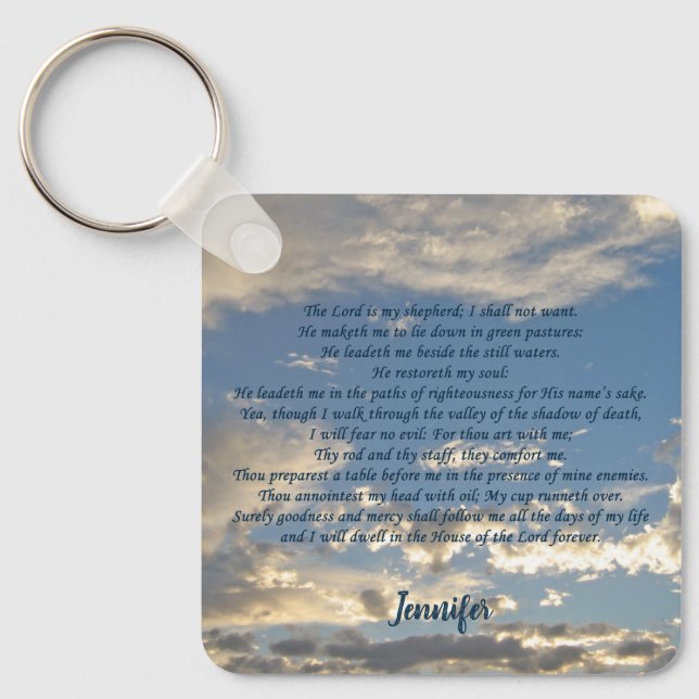 Chaveiro Salm 23 Linda Bíblia Cristã Muito Personalizada (Frente)