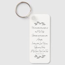 Chaveiro Salm 91 Botânico Deixa Bíblia Cristã Verso