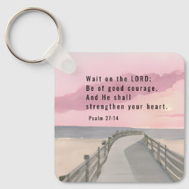 Chaveiro Salmo 27:14 Espere no oceano Bíblia Verso do Senho