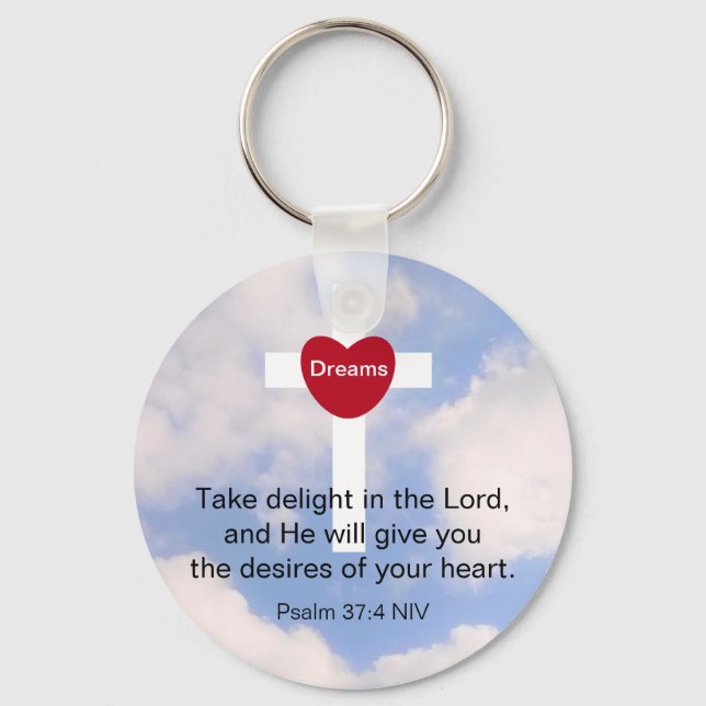 Chaveiro Salmo 37:4 Tome prazer no céu azul (Frente)