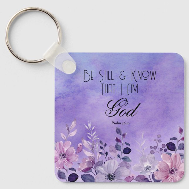 Chaveiro Salmo 46:10 Versículo da Bíblia (Frente)