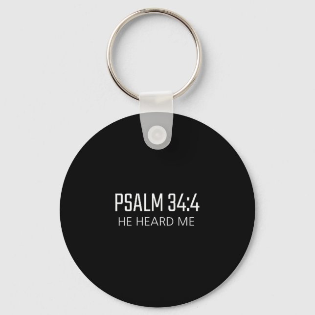 Chaveiro Salmo _4 - Ele Me Ouviu Versículo Bíblico Religios (Frente)