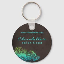 Chaveiro Salon Spa Floral Key Chain Azul Verde