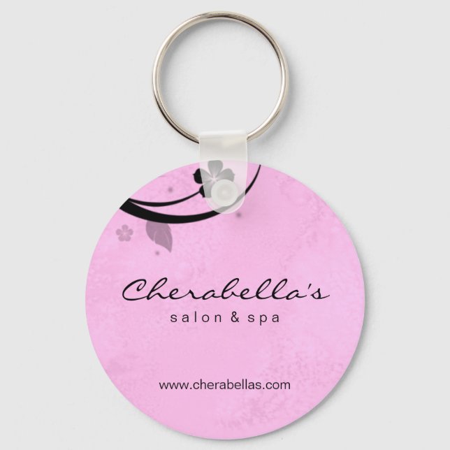 Chaveiro Salon Spa Floral Key Chain Gift aquoso rosa (Frente)