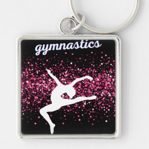 Chaveiro Salto de Ginástica Brilho Rosa
