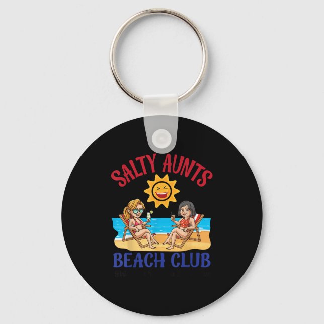 Chaveiro Salty Aunts Beach Club Summer Vacation Vibes 2025  (Frente)