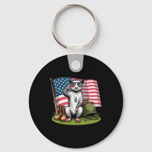 Chaveiro Salute Possum American Flag Memorial Day 4th O