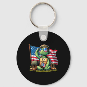 Chaveiro Salutle Turtle American Flag Day 4th O