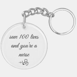 Chaveiro Salve 1 vida, você é um herói - 100 uma enfermeira