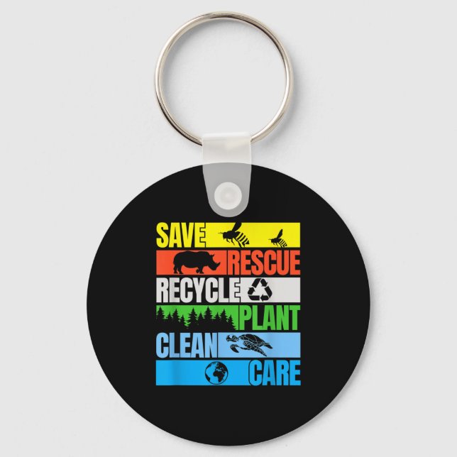 Chaveiro Salve Abelhas Resgate Animais Mares Limpos Dia da  (Frente)