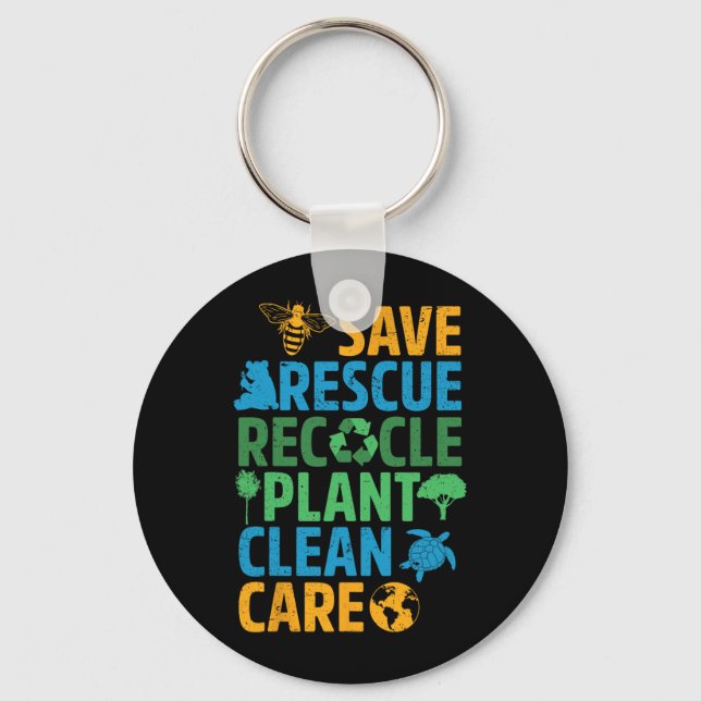Chaveiro Salve Abelhas Salvando Animais Reciclar Plastict E (Frente)
