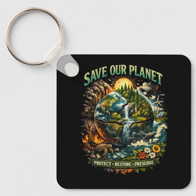 Chaveiro Salve Nosso Planeta (Frente)