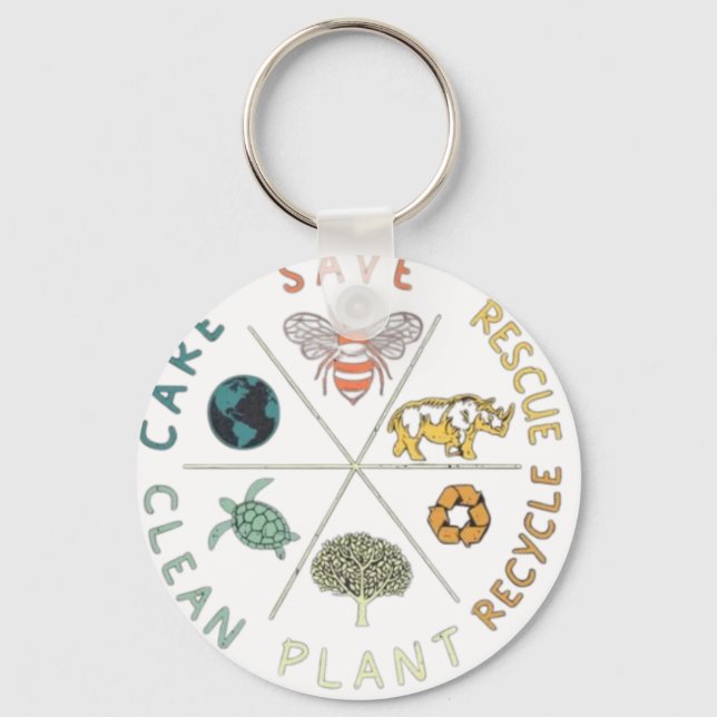 Chaveiro 🌎💚 Salve nosso planeta 🌿 (Frente)